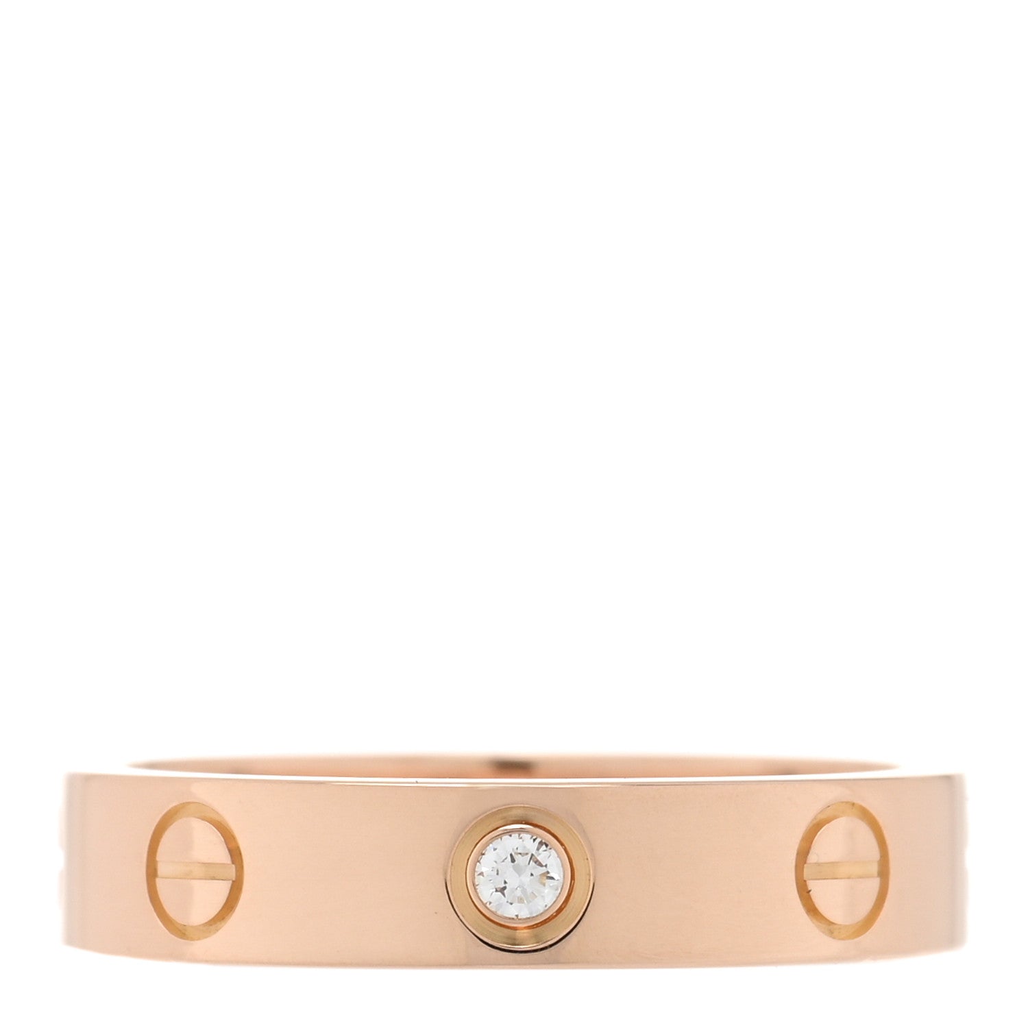 Cartier 18K Pink Gold Diamond 4mm LOVE Wedding Band Ring 52 6 1 of 5