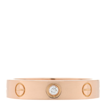 Cartier 18K Pink Gold Diamond 4mm LOVE Wedding Band Ring 52 6 1 of 5
