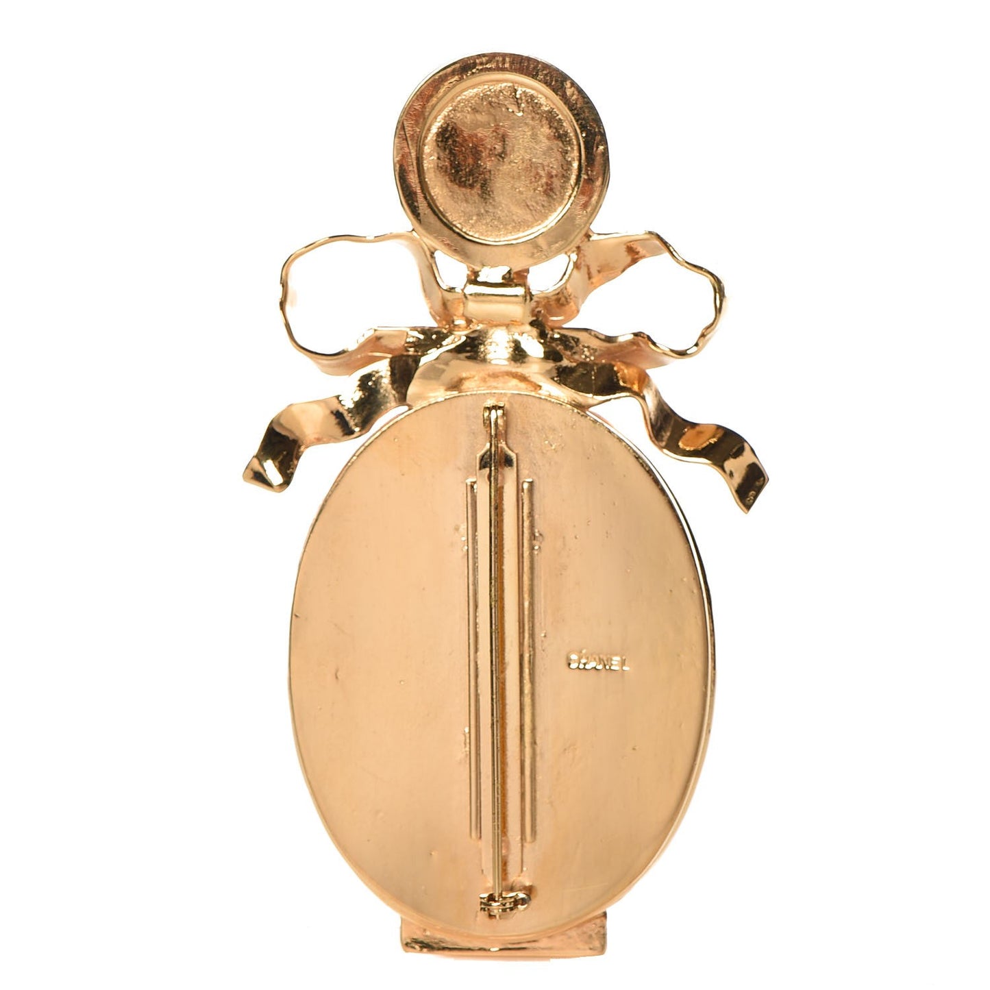 CC Vanity Mirror Brooch Gold