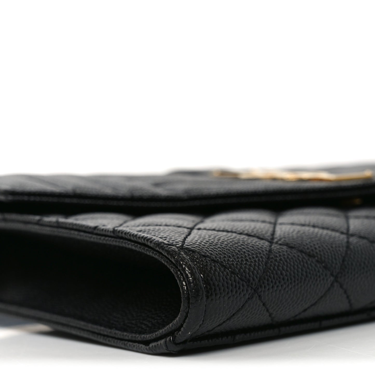 Grain De Poudre Textured Mixed Matelasse Triquilt Monogram Clutch Black