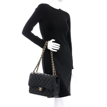 Chanel Caviar Quilted Jumbo Double Flap Black 3 of 9