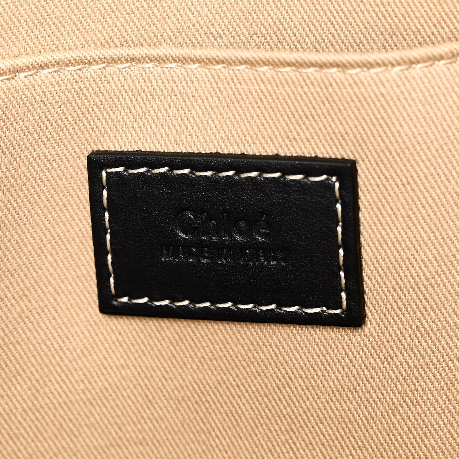 Chloe Cotton Calfskin Large Woody Ribbon Tote White Blue 6 of 9