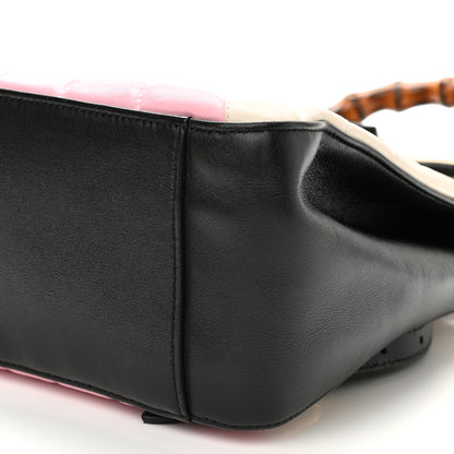 Gucci Calfskin Bamboo Trapuntata Queen Margaret Backpack Blue Agata Hibiscus Red Mystic White Sugar Pink 10 of 11