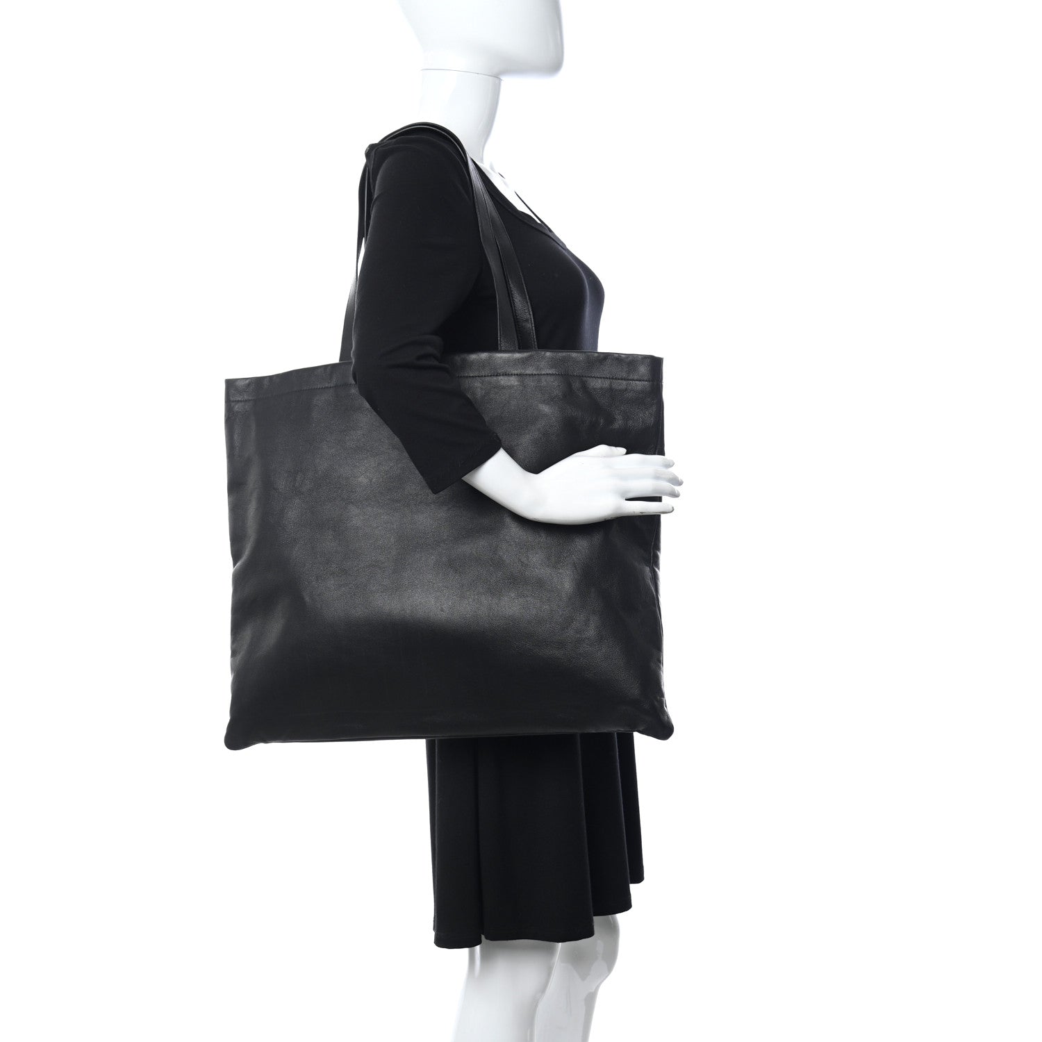 Saint Laurent Calfskin Large Shopper Tote Black 2 of 11