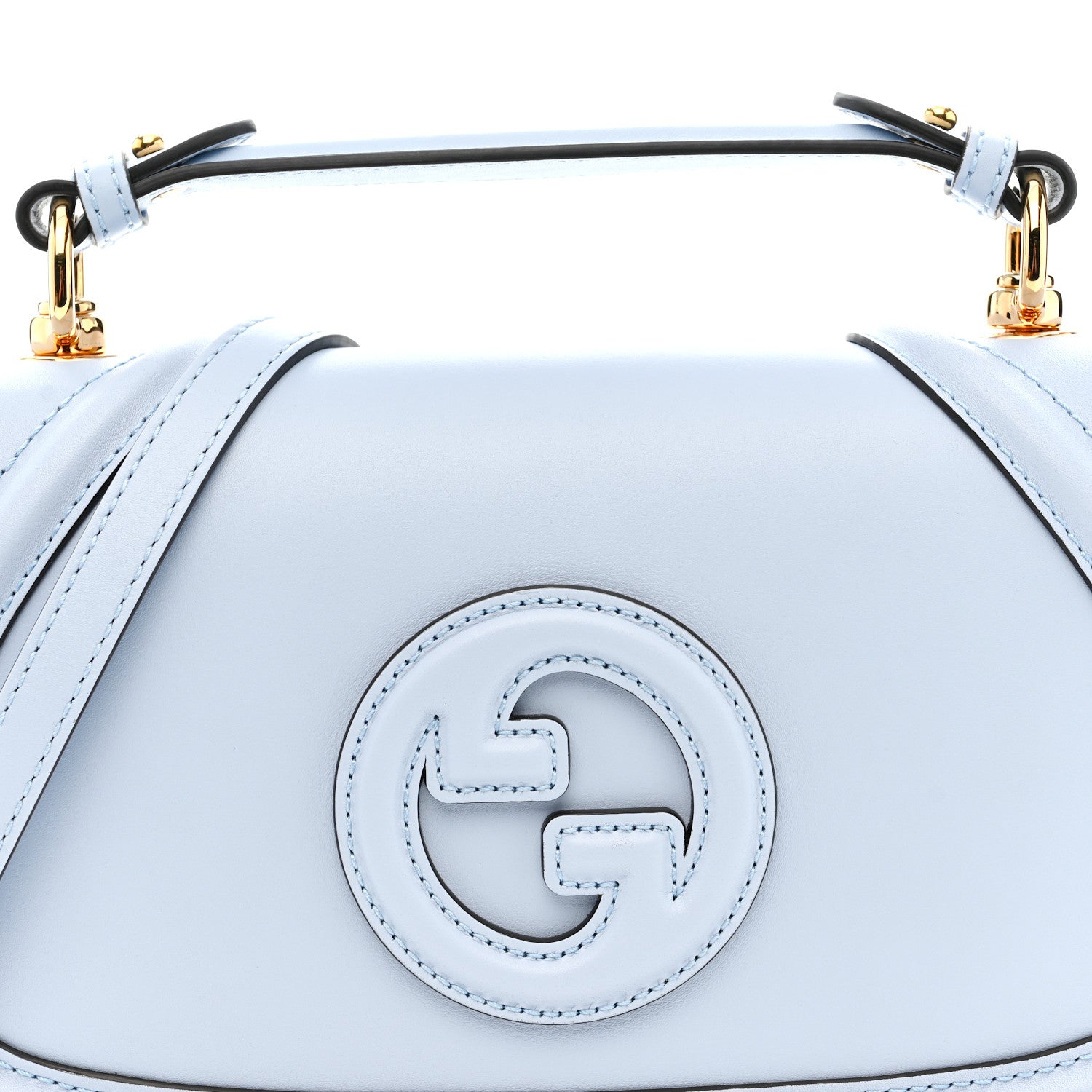 Gucci Roxy Calfskin Medium Blondie Top Handle Bag Cloudy Blue 8 of 10