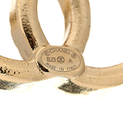 Chanel Metal Textured CC Earrings Gold 4 of 5