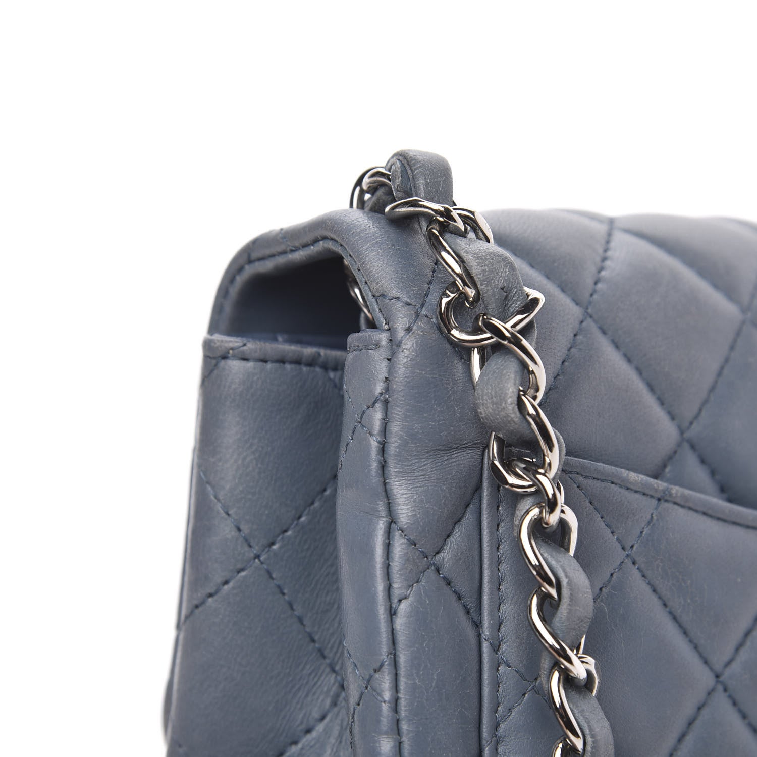 Chanel Lambskin Quilted Mini Square Flap Blue 10 of 16