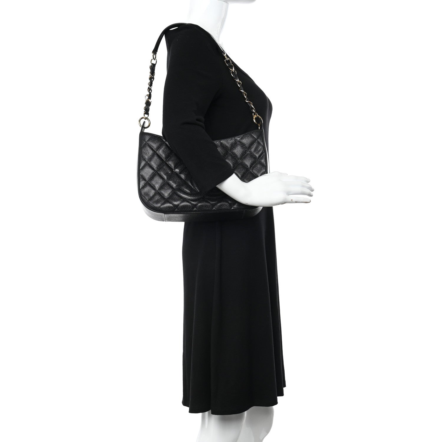 Chanel Caviar Quilted Timeless CC Shoulder Bag Black 2 of 10