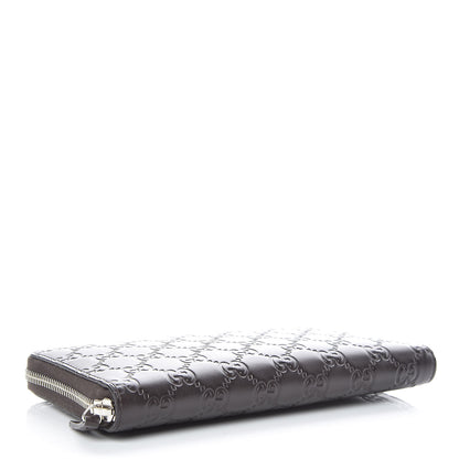 Gucci Guccissima Signature Zip Around Organizer Wallet Chocolate 4 of 10