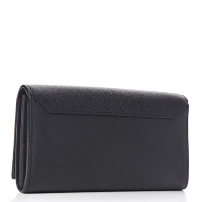 Louis Vuitton Calfskin Lockme II Wallet Black 3 of 7