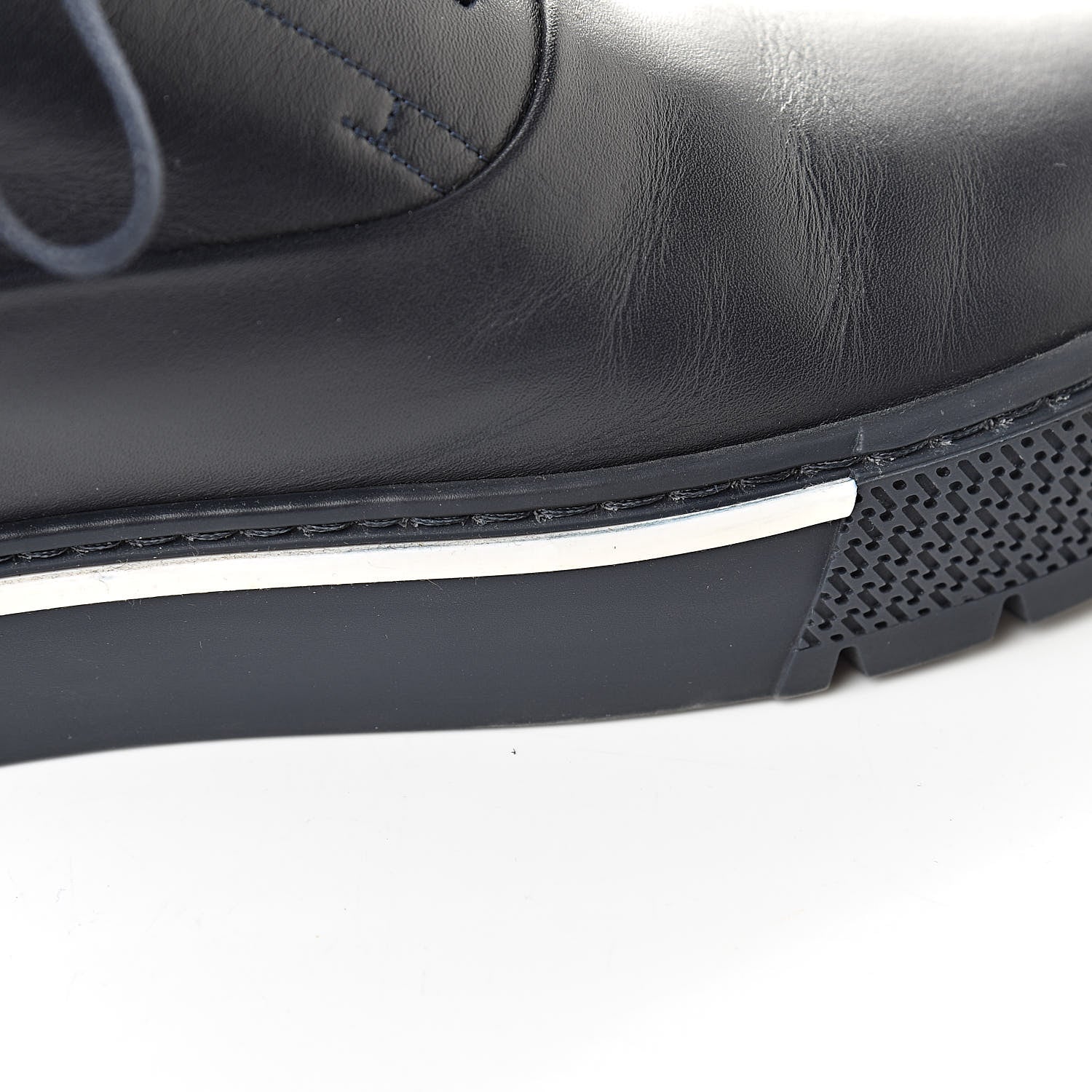 Hermes Calfskin Mens Saxo Oxford 41 Marine 10 of 12