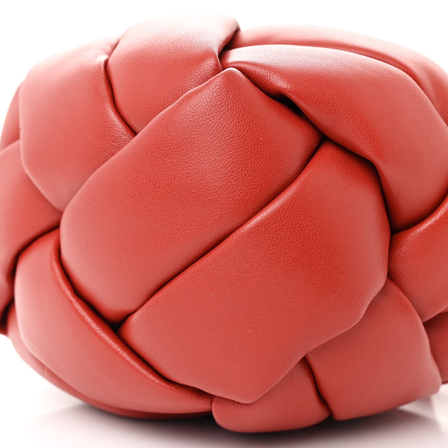 Bottega Veneta Lambskin Intreccio Small Helmet Bag China Red