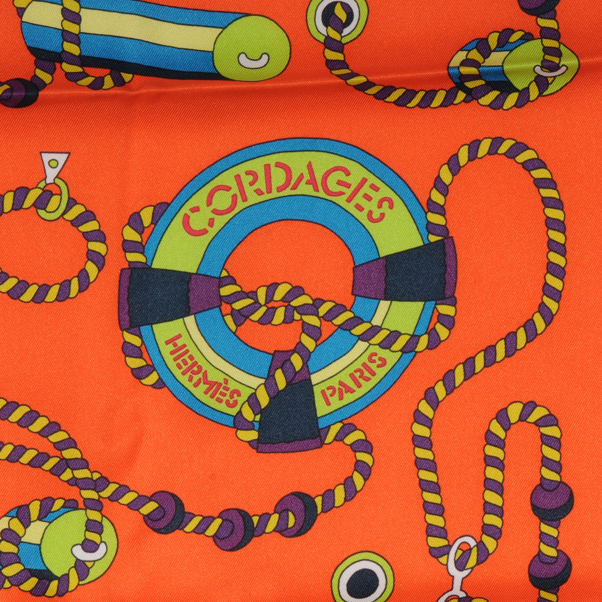 Hermes Silk Cordages Scarf 70 Orange 3 of 4