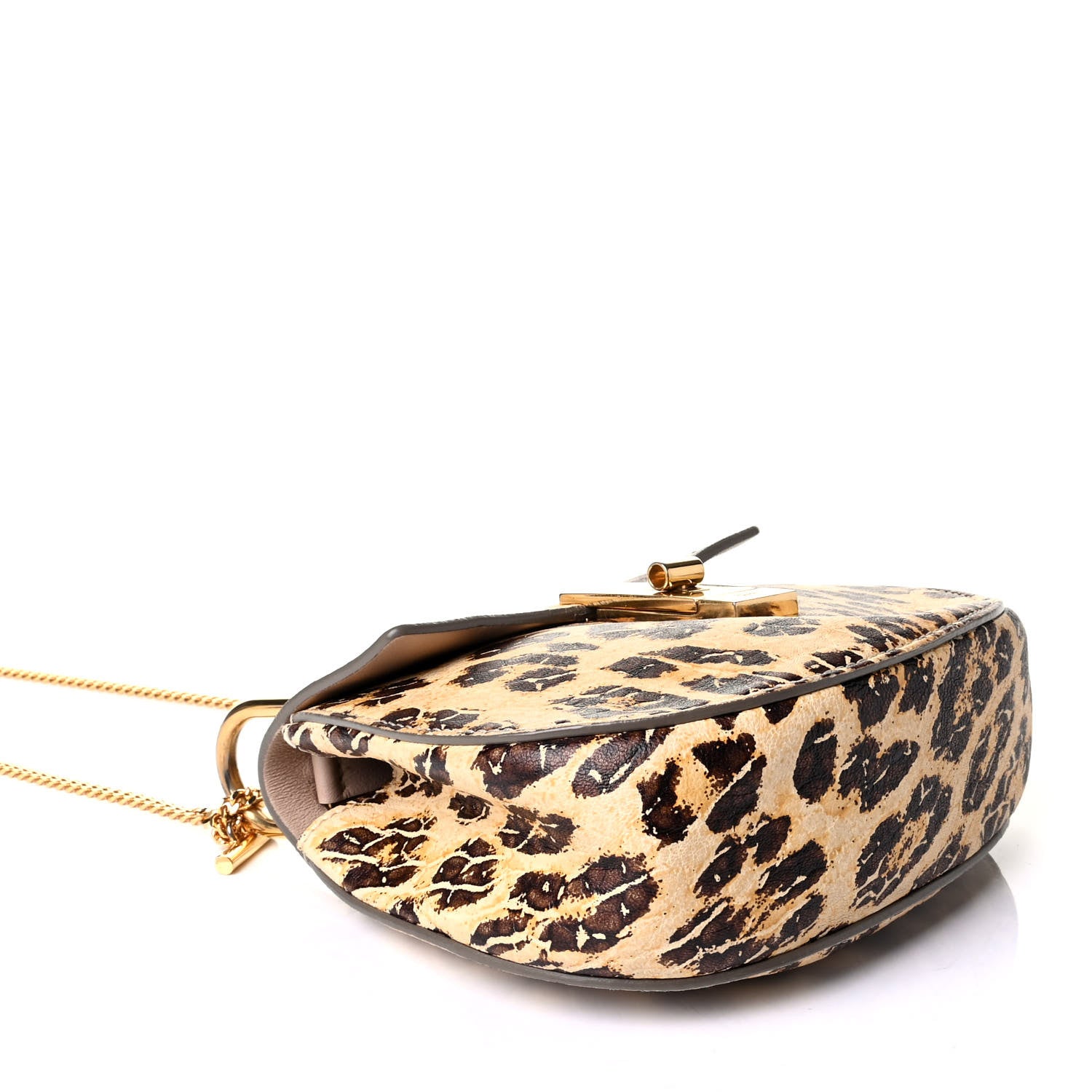 Chloe Calfskin Leopard Print Mini Drew Shoulder Bag 3 of 5