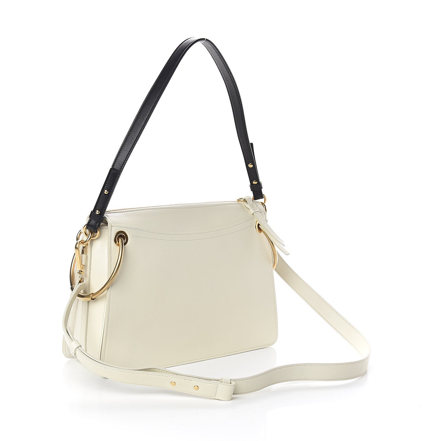 Calfskin Medium Roy Bag Natural White
