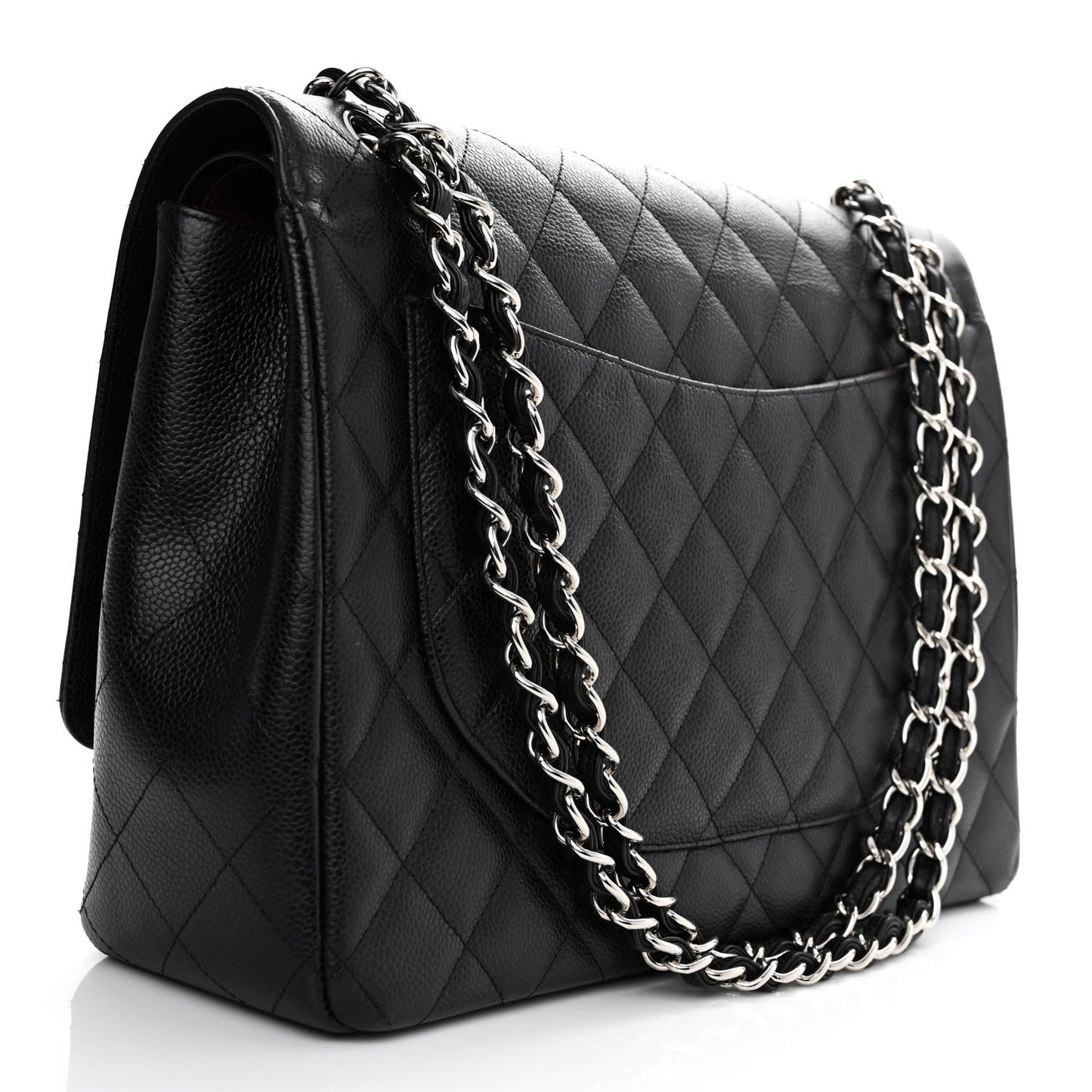 Caviar Quilted Maxi Double Flap Black