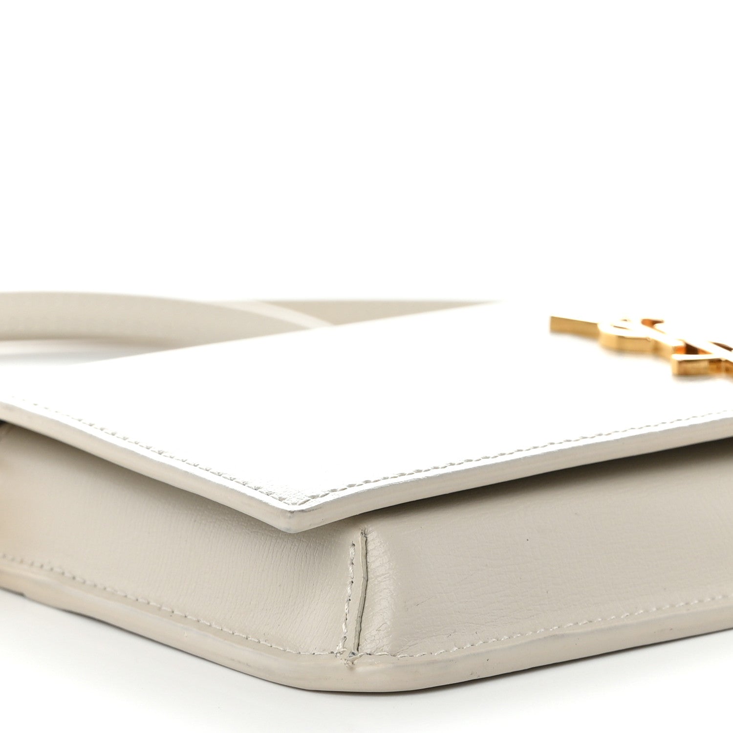 Saint Laurent Smooth Calfskin Monogram Phone Holder Crossbody Crema Soft 9 of 11