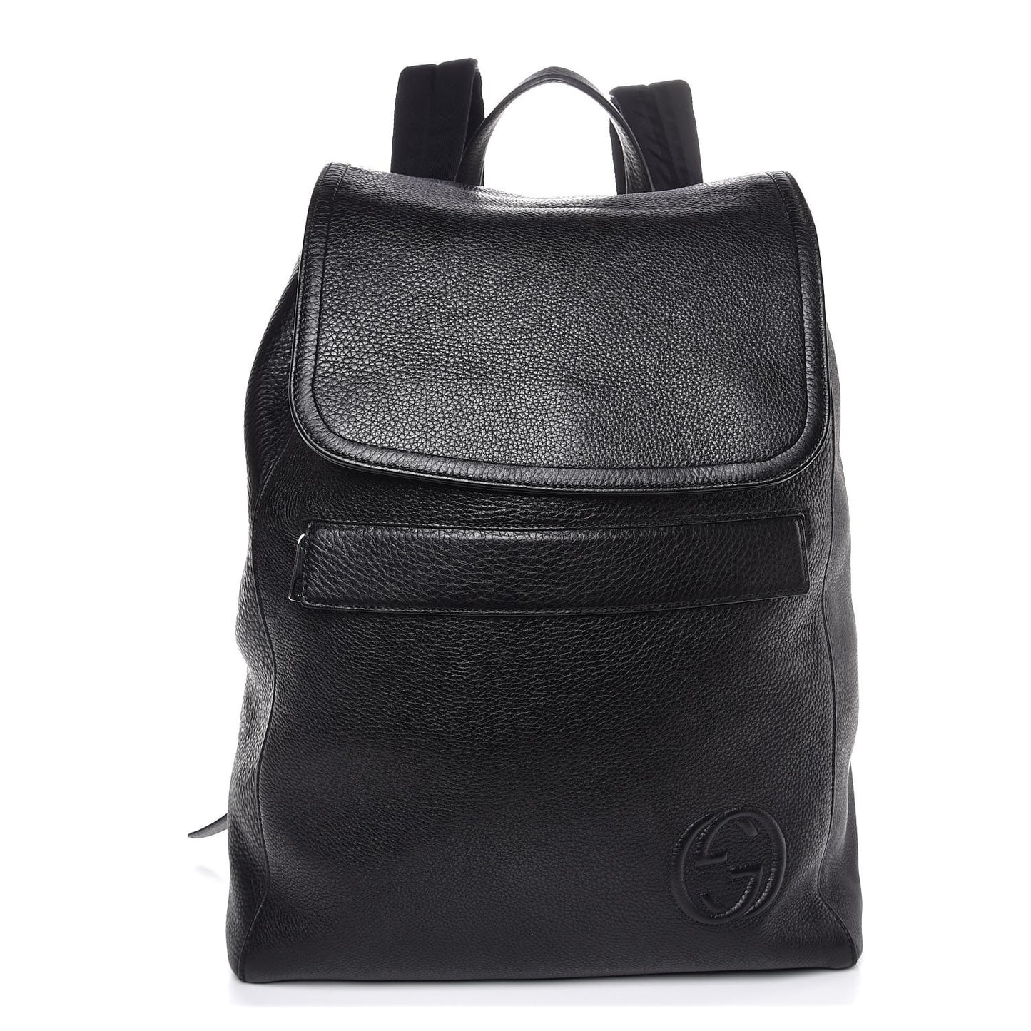 Pebbled Calfskin Soho Backpack Black