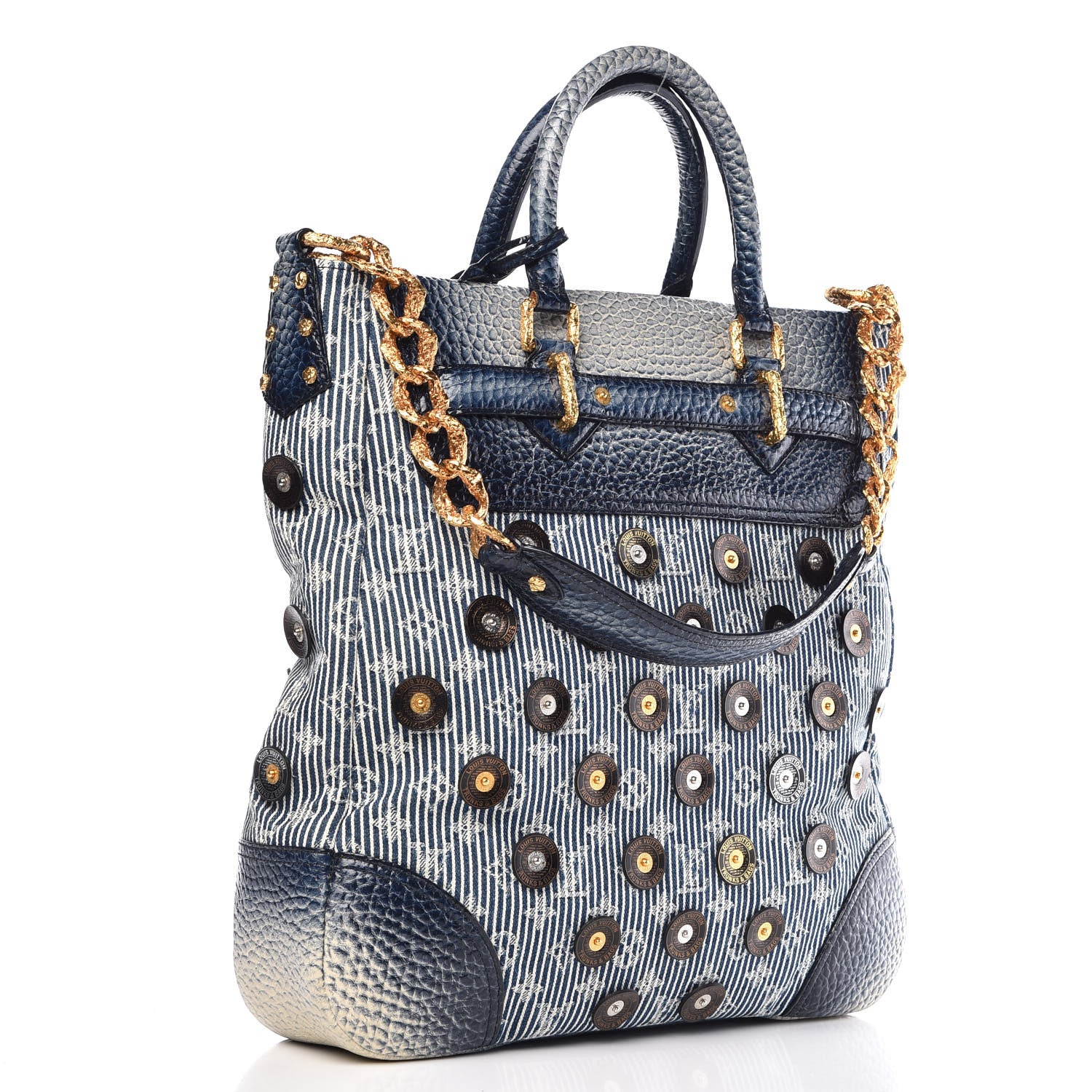 Louis Vuitton Denim Stripes Polka Dot Corsaire Navy 3 of 12