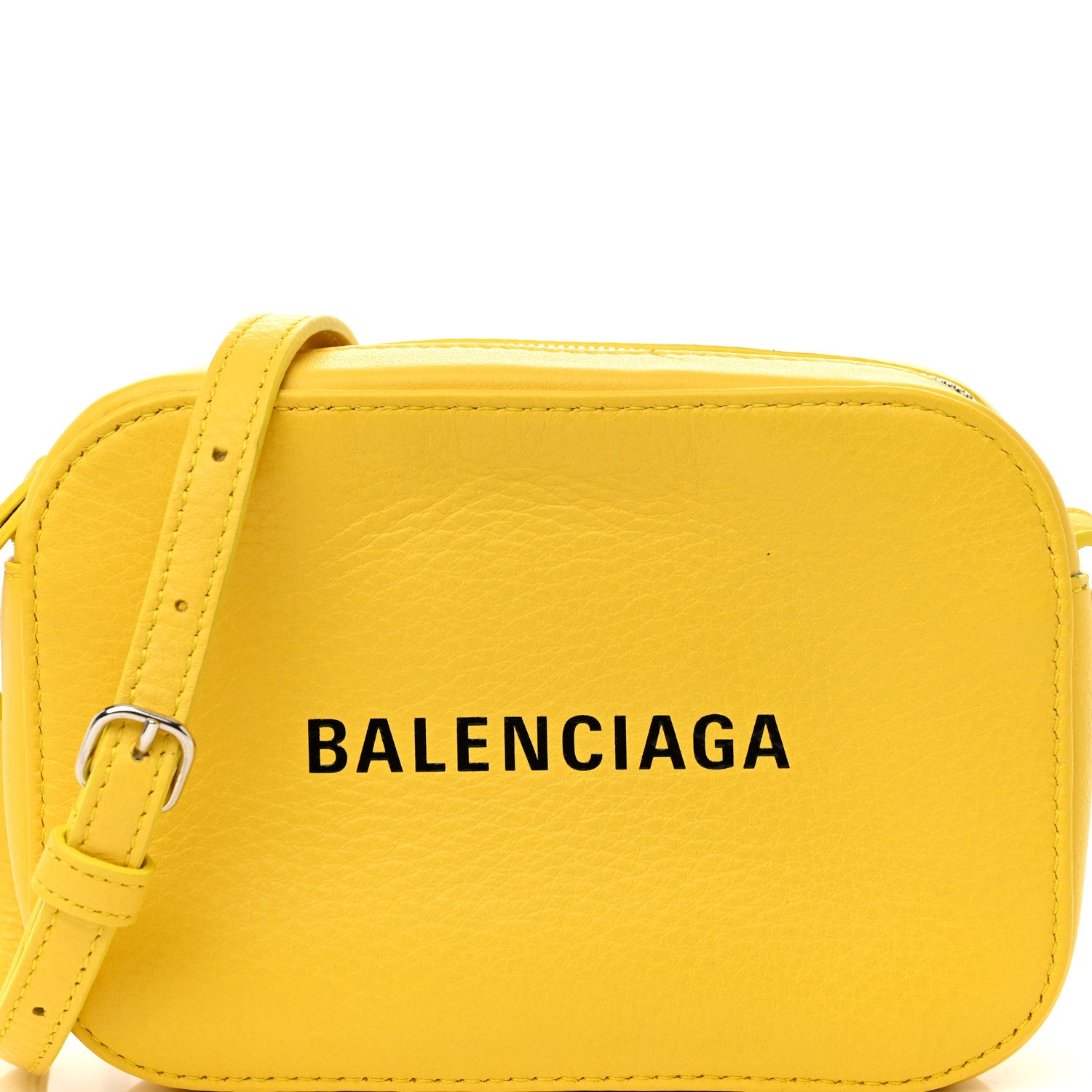 Balenciaga Smooth Calfskin Logo XS Everyday Camera Bag Jaune Soleil Black 8 of 12