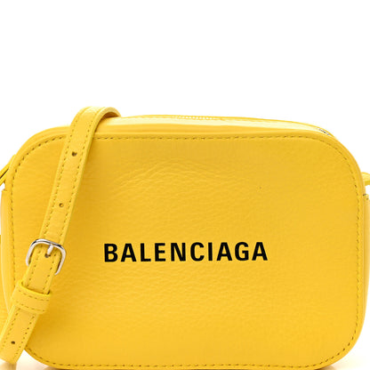 Balenciaga Smooth Calfskin Logo XS Everyday Camera Bag Jaune Soleil Black 8 of 12