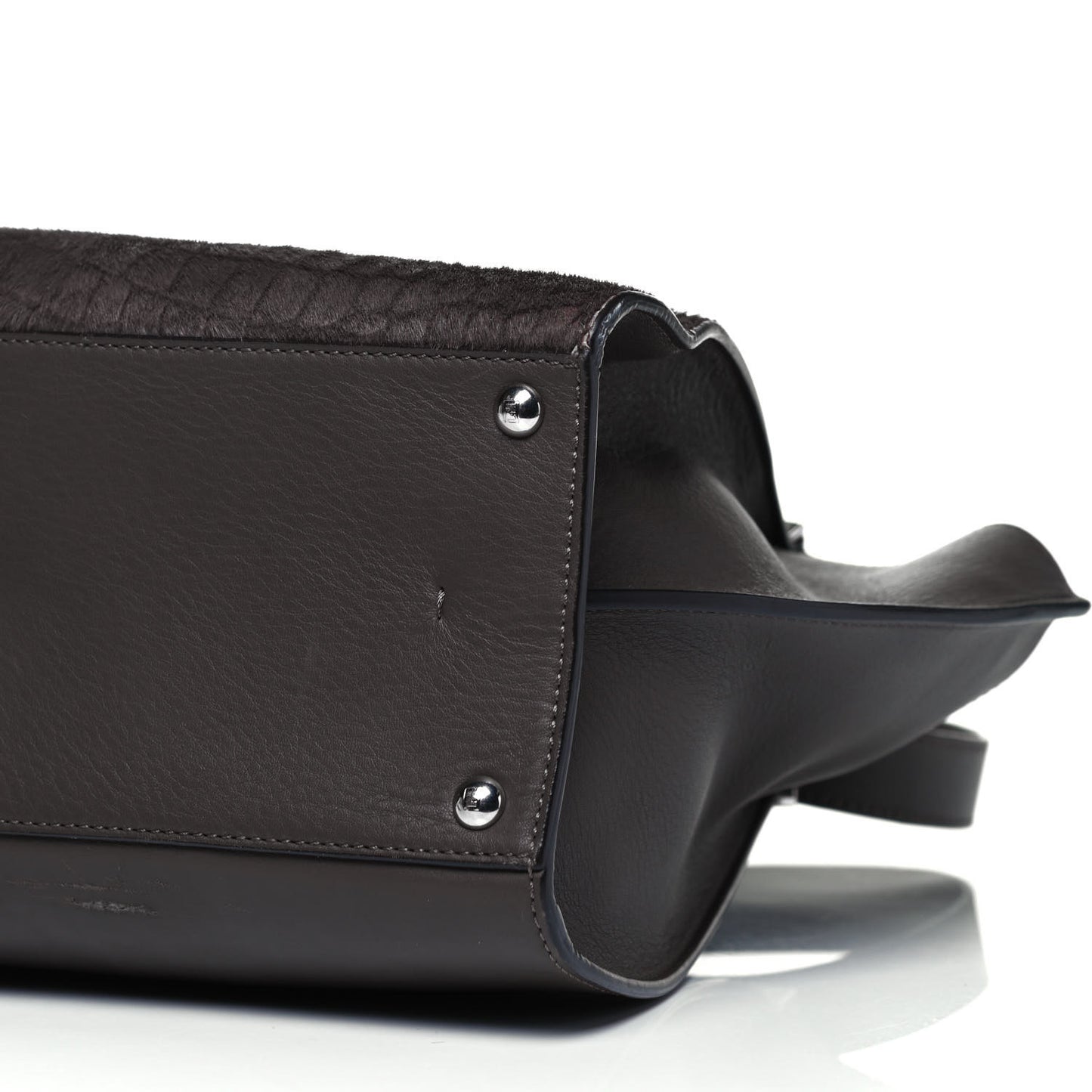 Vitello Pelo Flamingo Crocodile Embossed Petite 3Jours Tote Carbone