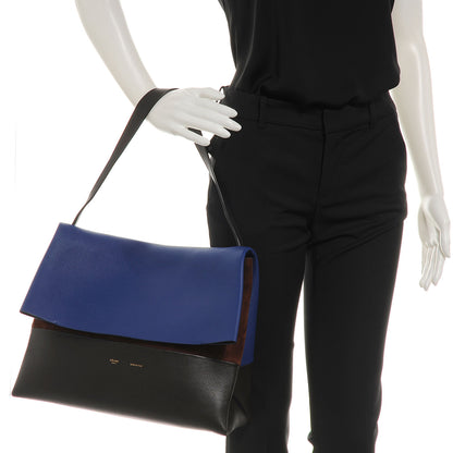 Celine Calfskin Suede All Soft Shoulder Bag Indigo 2 of 11