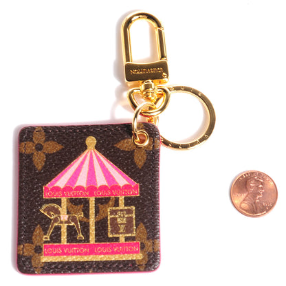 Louis Vuitton Monogram Illustre Carousel Bag Charm Key Ring Pink 2 of 6
