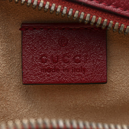 Gucci Glazed Calfskin Matelasse Heart Mini GG Marmont Round Shoulder Bag Romantic Cerise 6 of 10