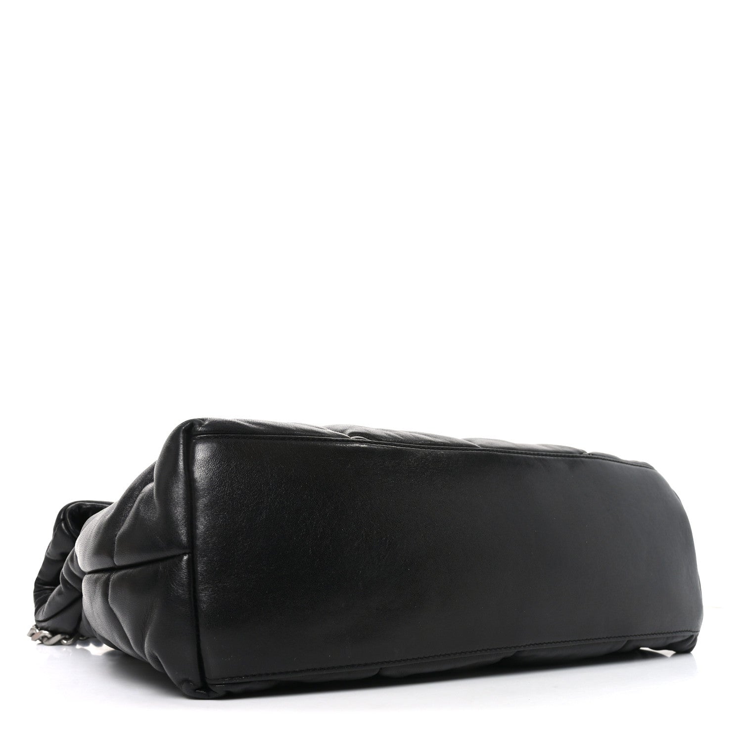 Saint Laurent Lambskin Quilted Medium Loulou Puffer Monogram Chain Satchel Black 4 of 10