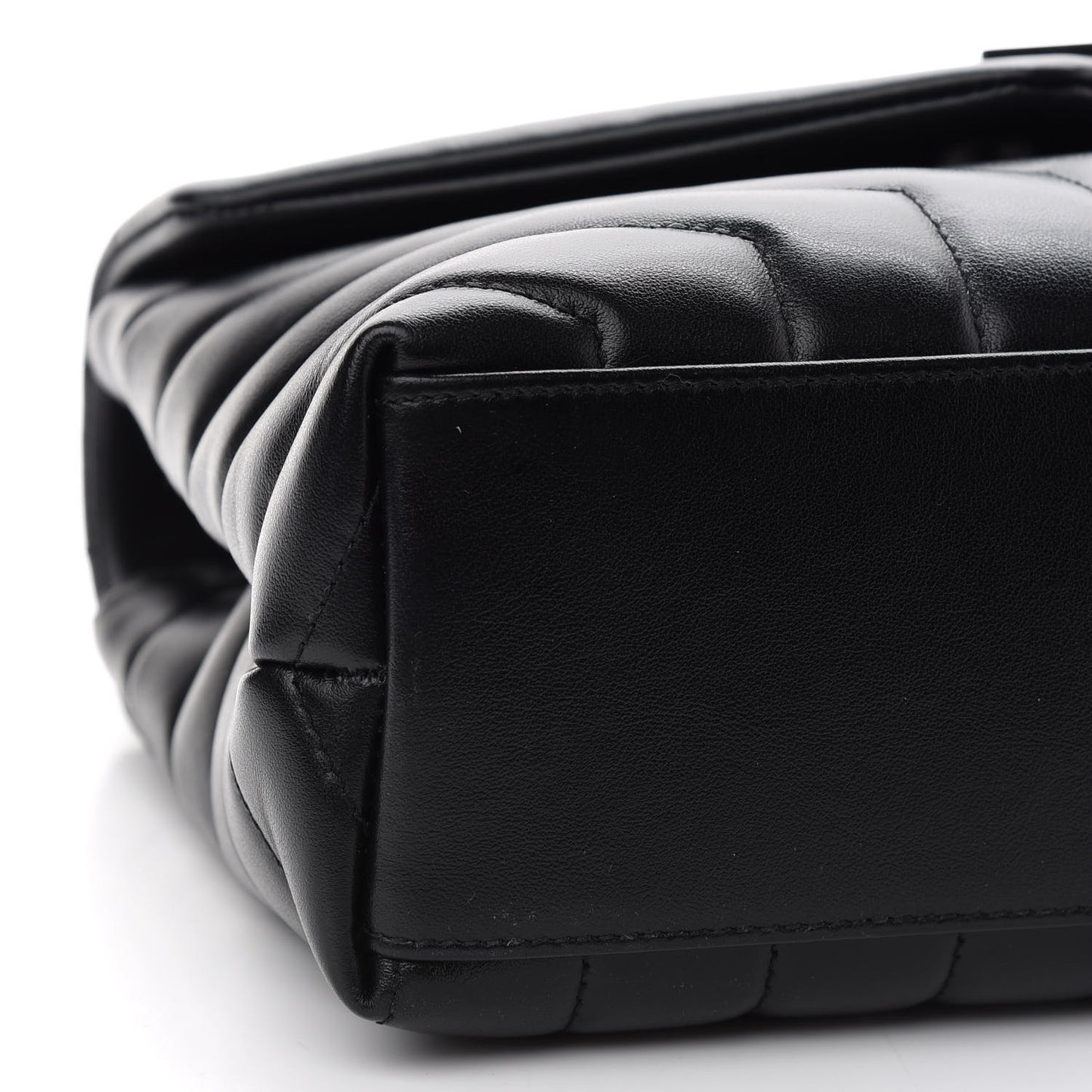 Calfskin Y Quilted Monogram Small Loulou Chain Satchel Black