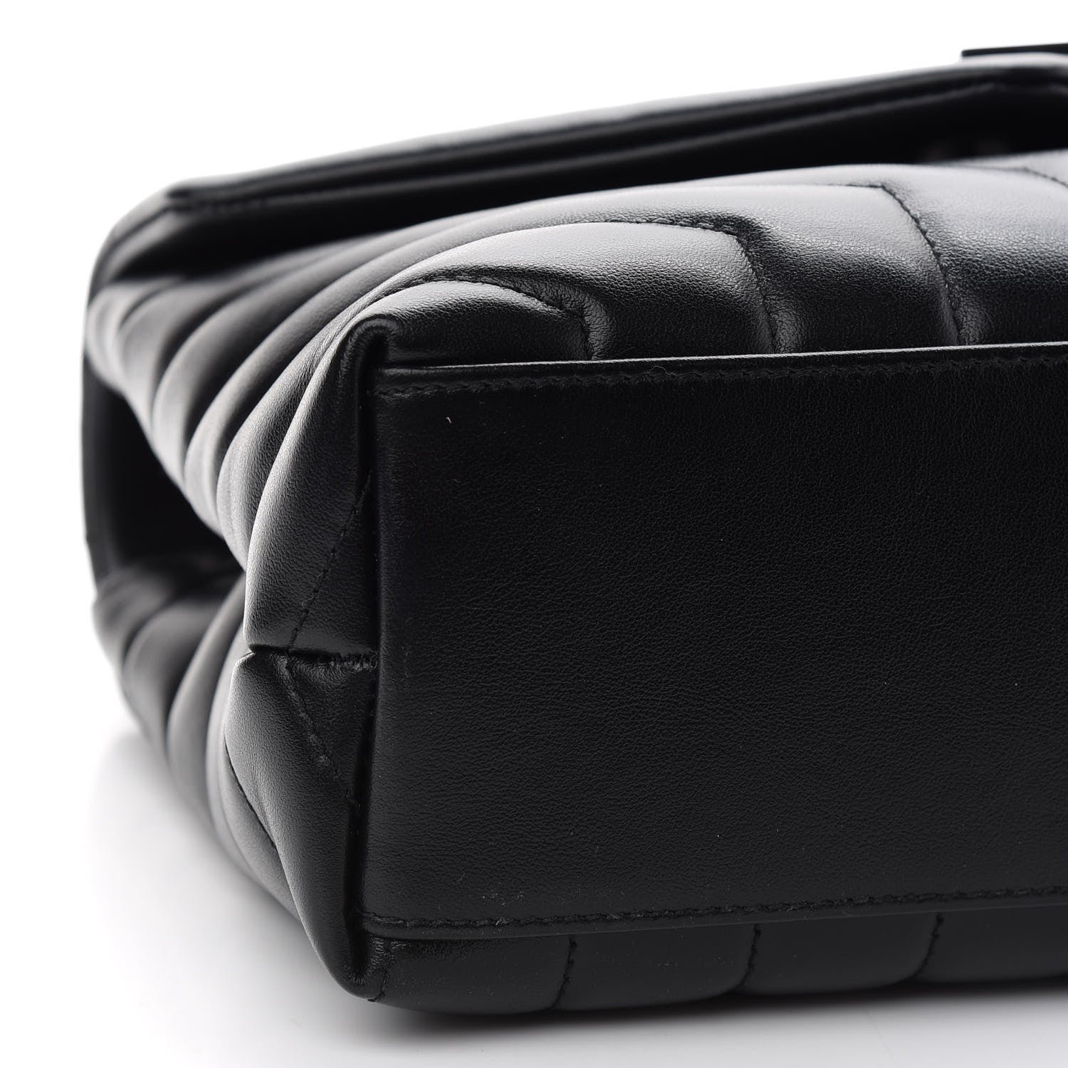 Saint Laurent Calfskin Y Quilted Monogram Small Loulou Chain Satchel Black 9 of 10