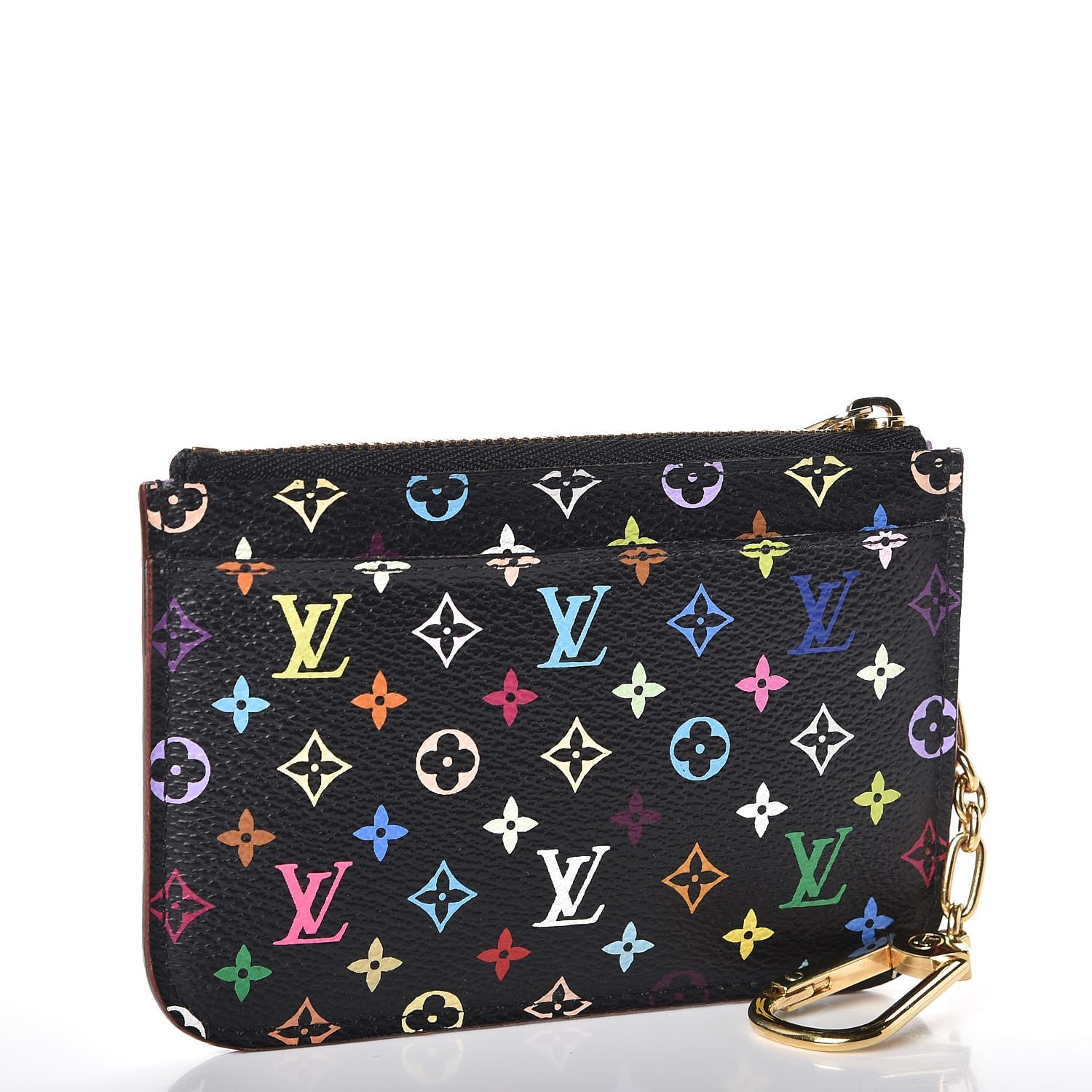 Louis Vuitton Monogram Multicolor Key Pouch Black Violet 3 of 7