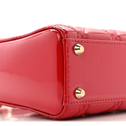 Christian Dior Patent Cannage Mini Lady Dior Red 9 of 12