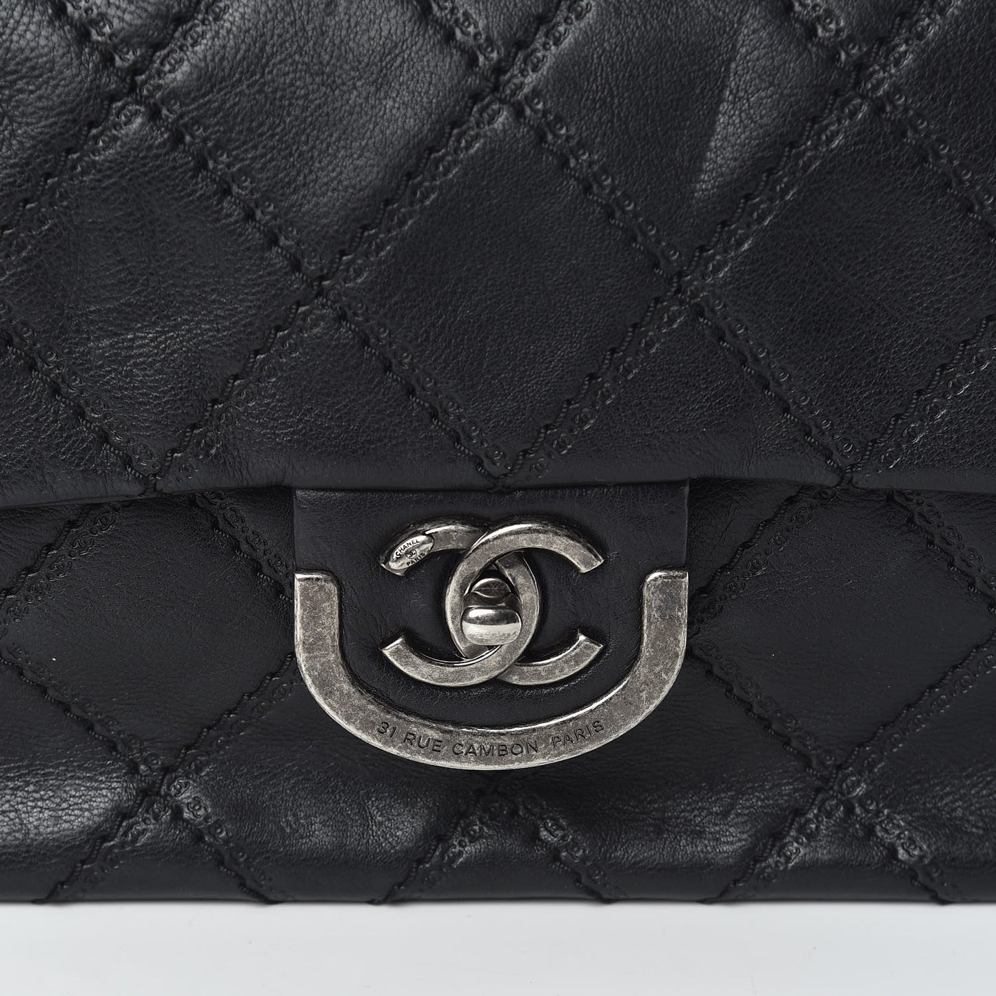 Calfskin Quilted Medium Coco Sporran Flap Black
