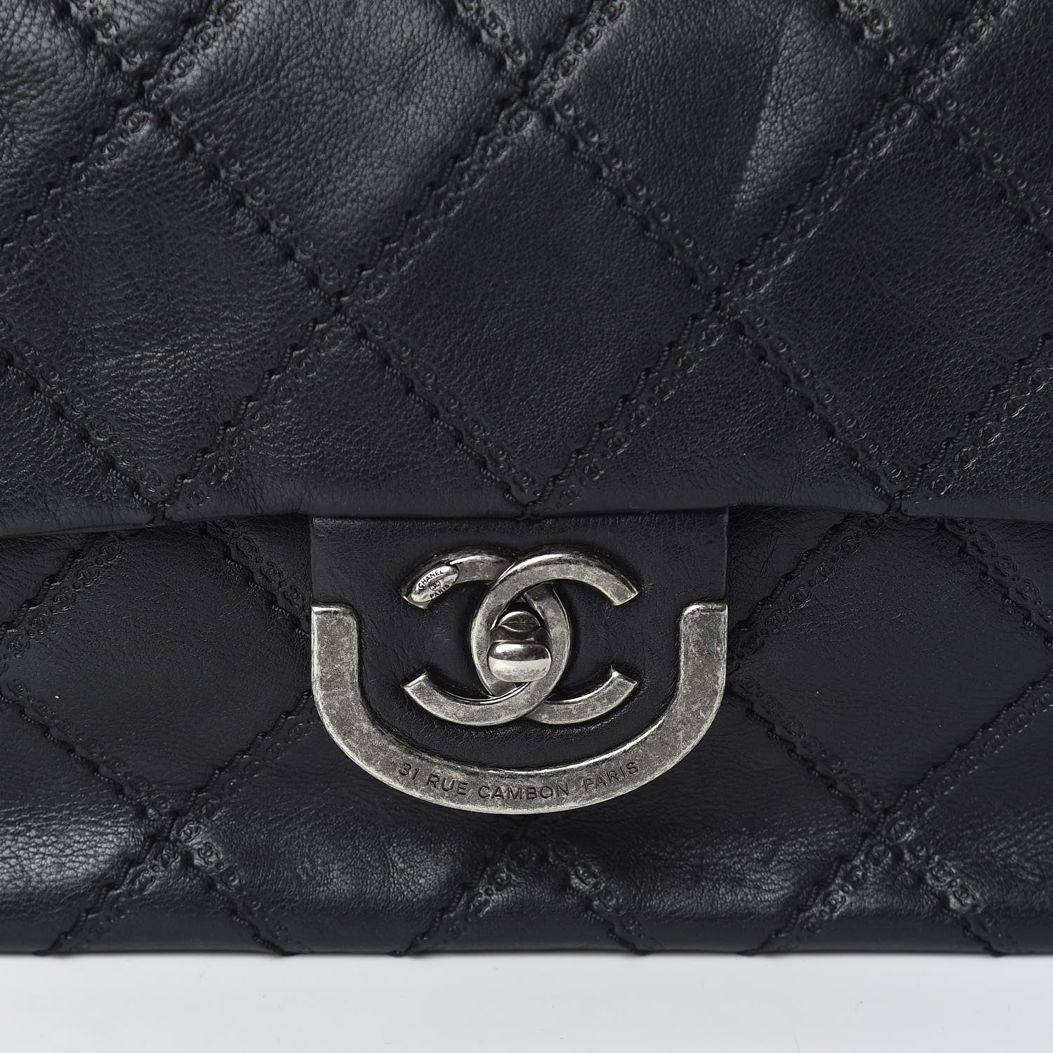 Chanel Calfskin Quilted Medium Coco Sporran Flap Black 8 of 10