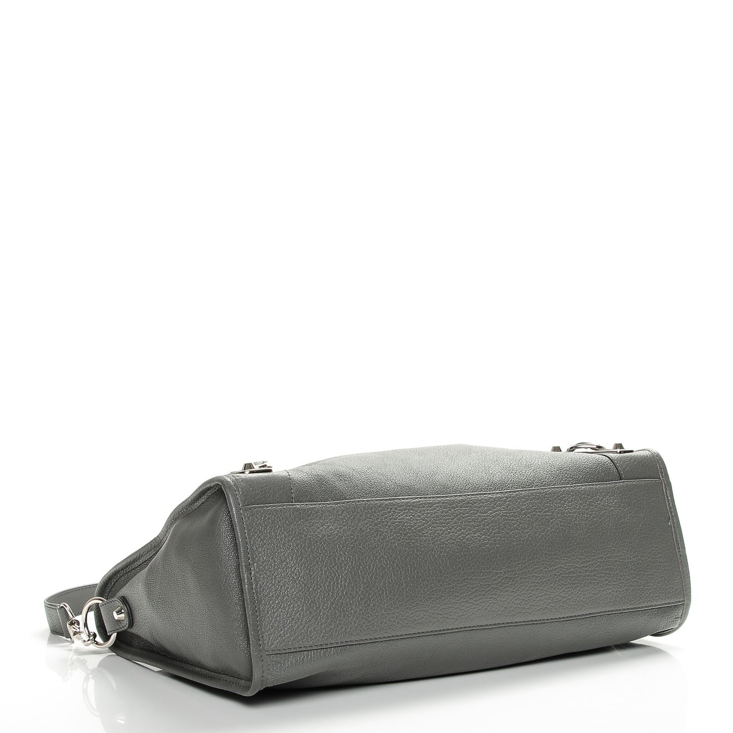 Chevre Silver Metallic Edge Hardware City Gris Acier