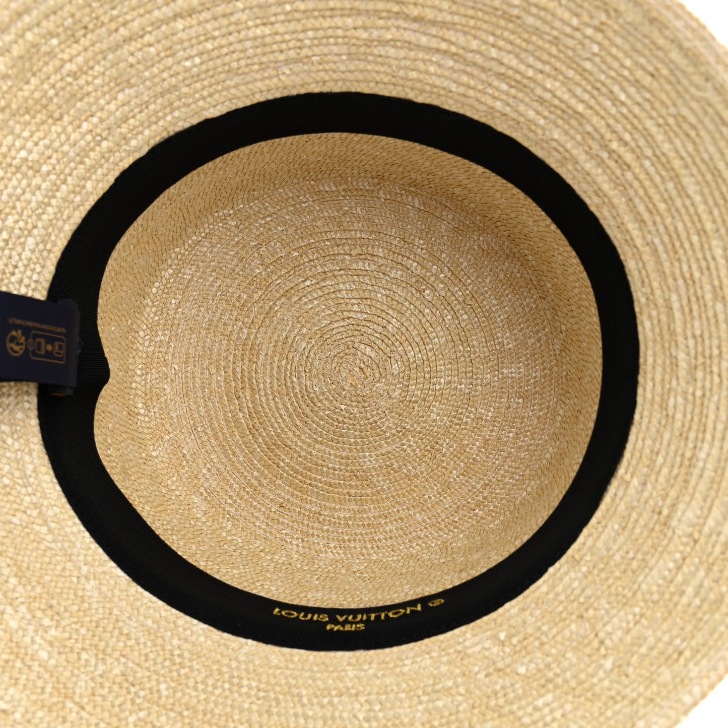 LV Straw Bucket Hat M Natural