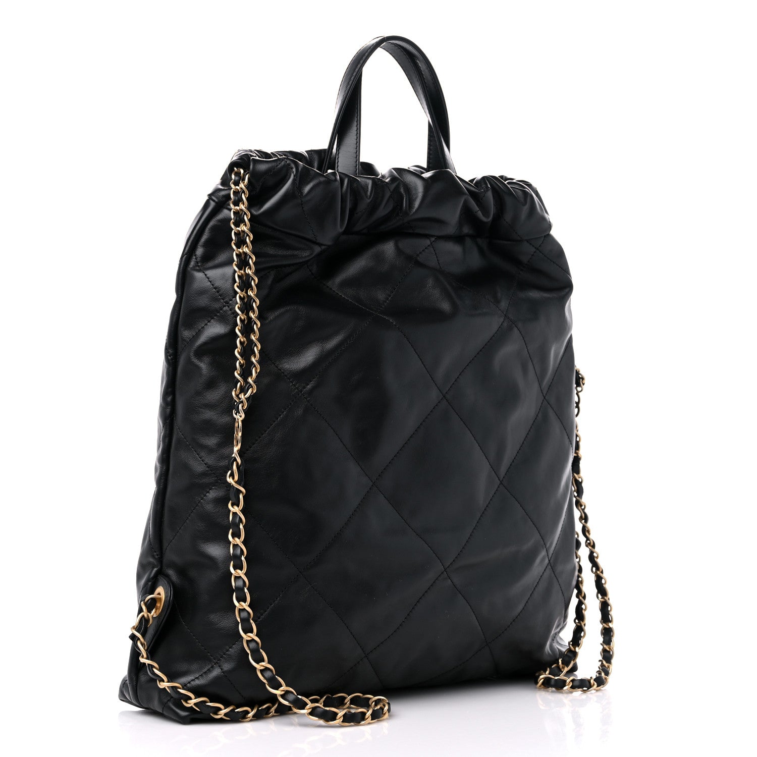 Chanel Shiny Calfskin Quilted Chanel 22 Backpack Black 3 of 11