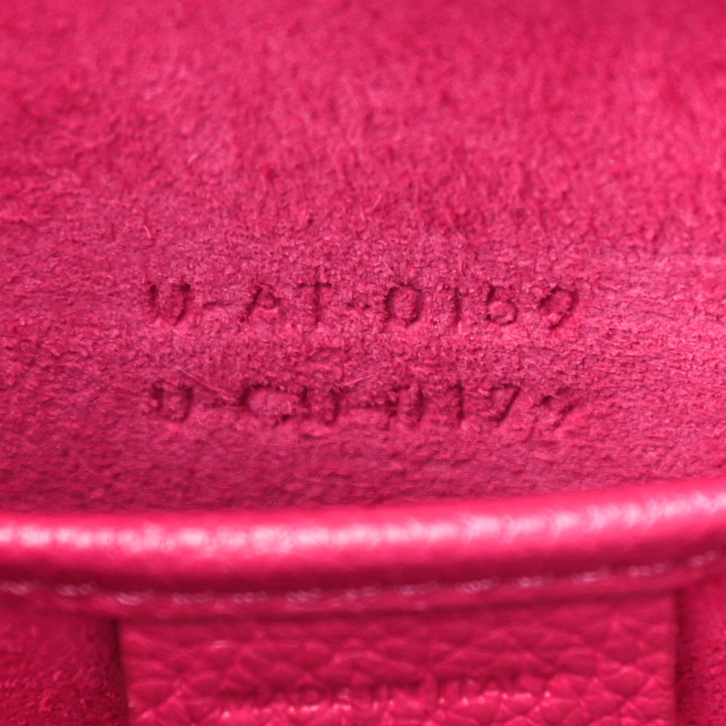 Drummed Calfskin Nano Luggage Fuchsia