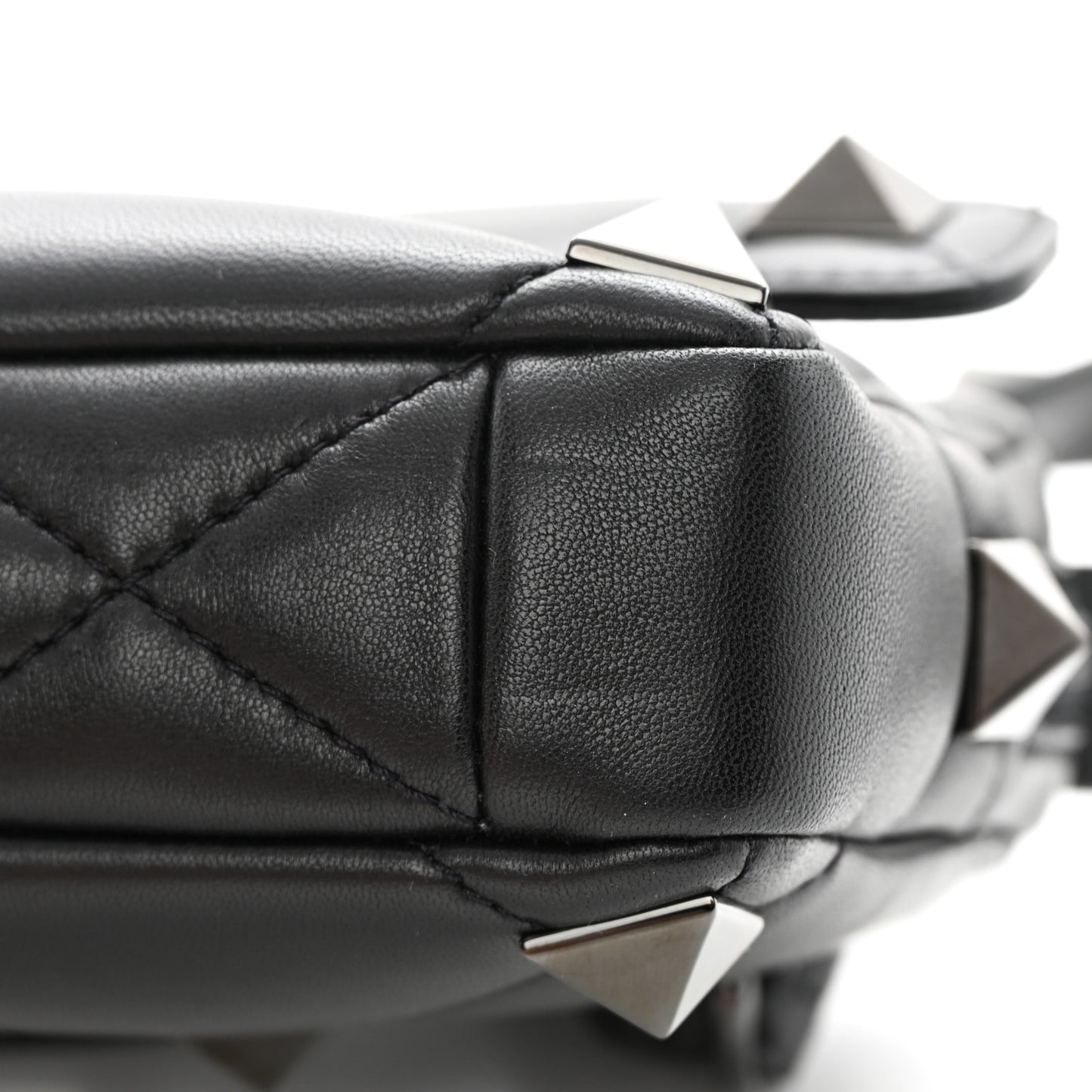 Nappa Monochrome Roman Stud Crossbody Bag Black