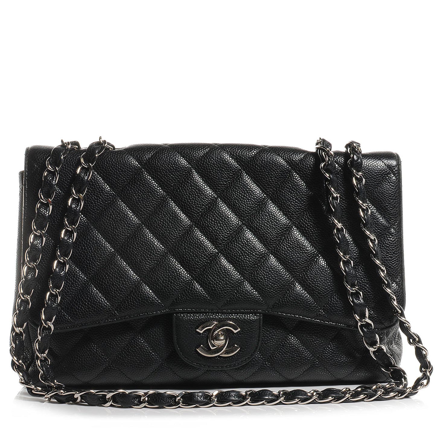 Caviar Jumbo Single Flap Black