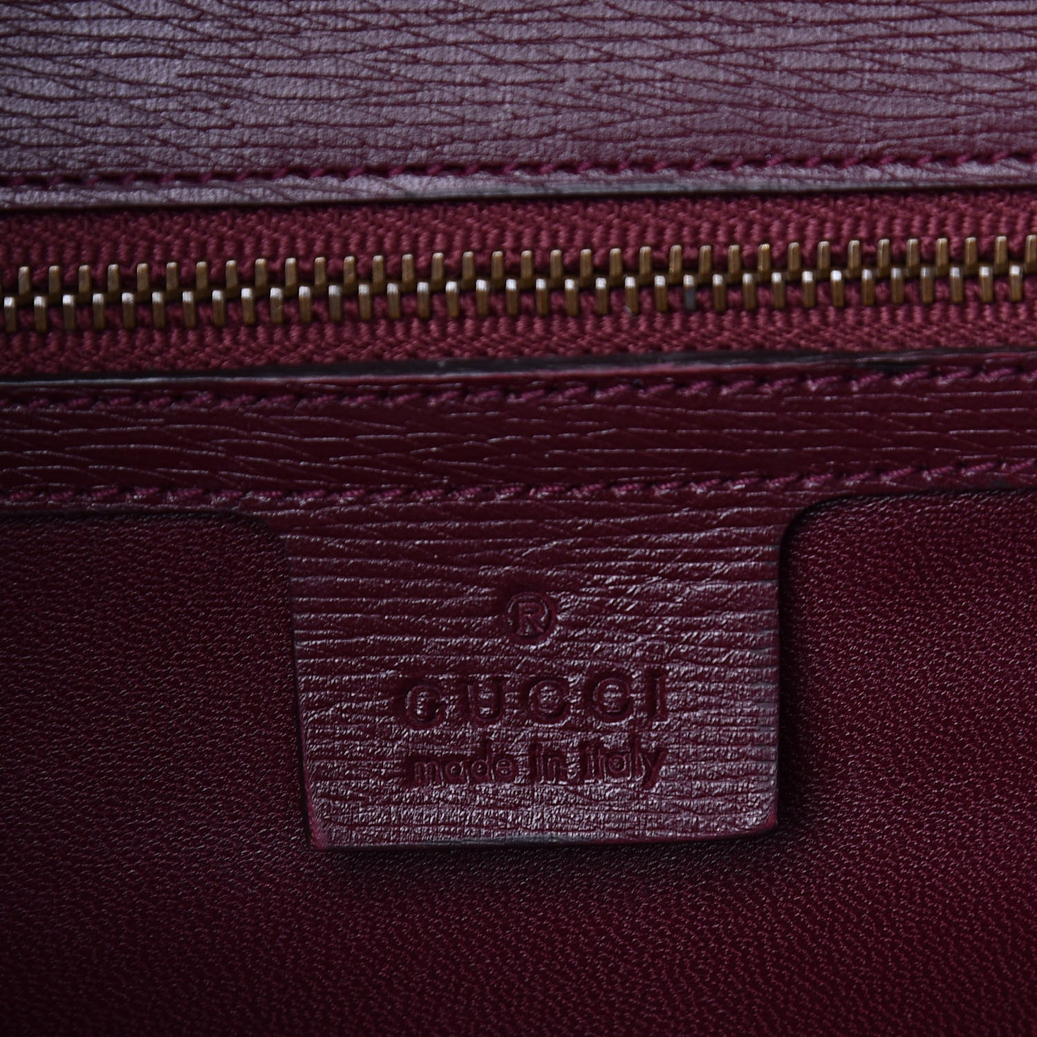 Gucci Textured Calfskin Heartbeat Print Clutch New Wine 6 of 7