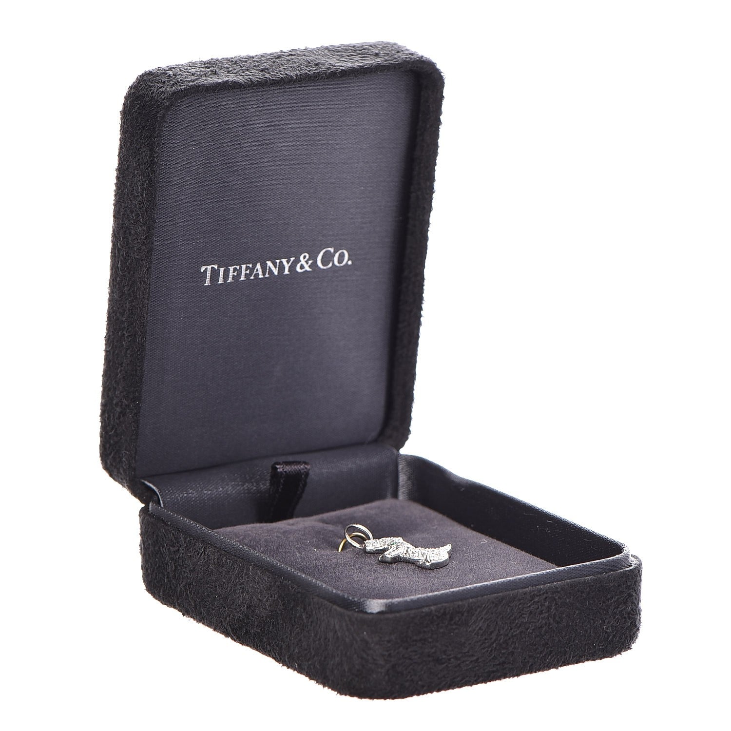 Tiffany Platinum Diamond Emerald Scottie Dog Charm 4 of 4