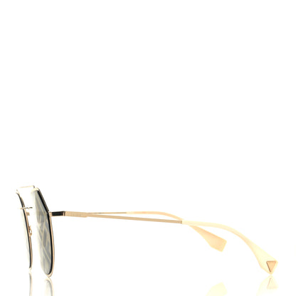 Fendi Metal Eyeline Aviator Sunglasses FF M0021/S Gold 3 of 8