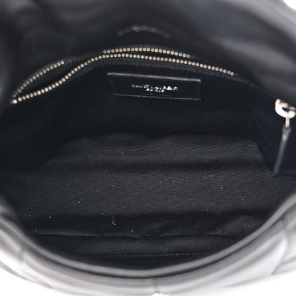 Saint Laurent Lambskin Quilted Toy Loulou Puffer Monogram Chain Satchel Black 5 of 10