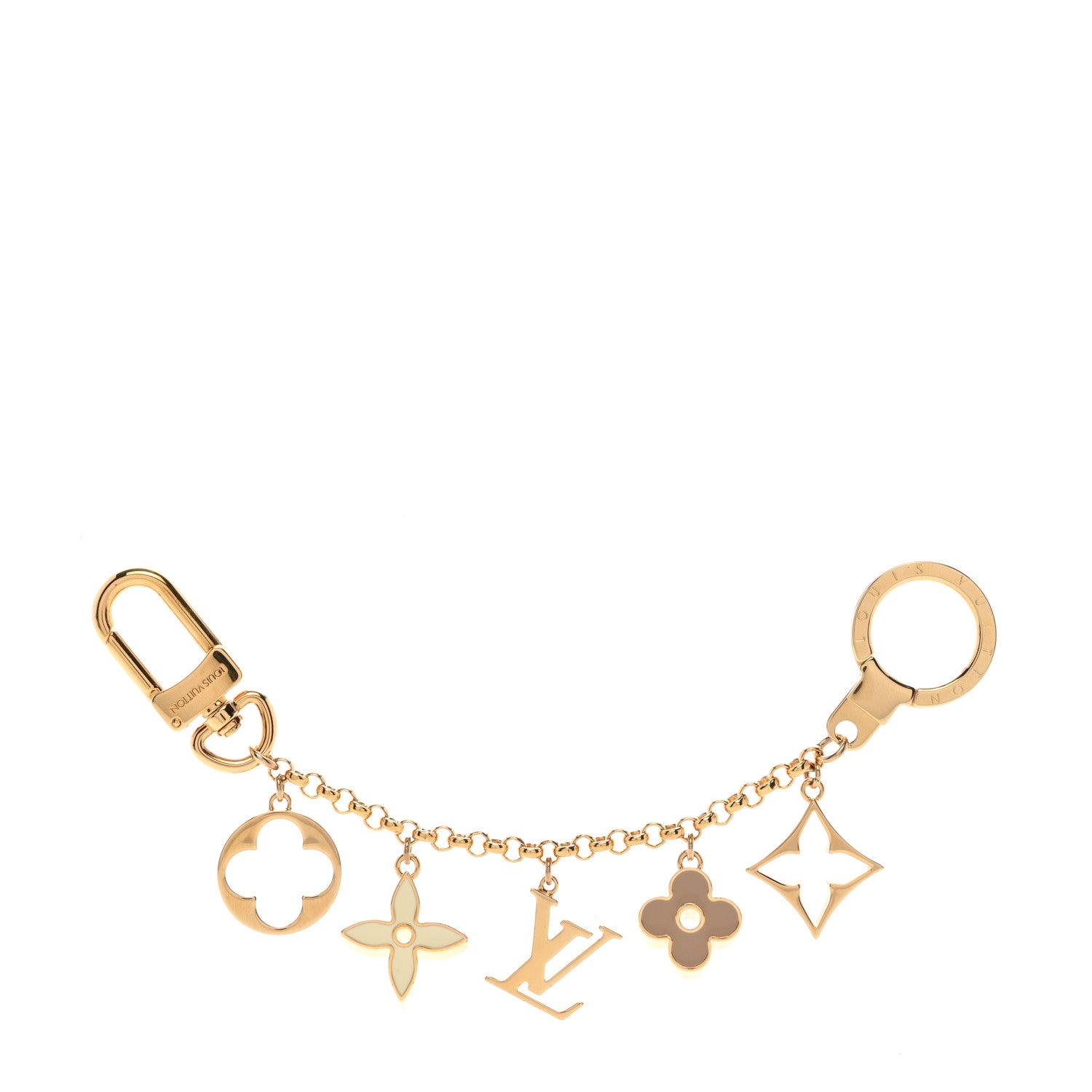 Louis Vuitton Brass Monogram Blooming Flowers Bag Charm Key Holder Rose Ballerine 1 of 4
