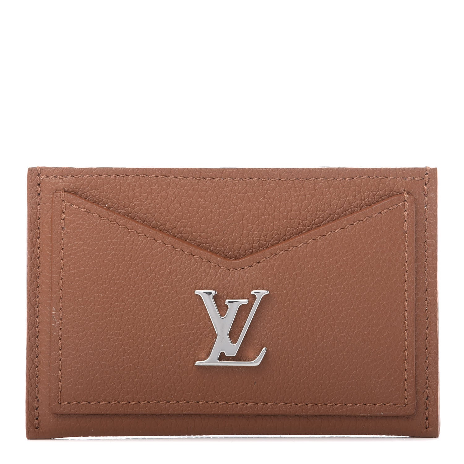 Louis Vuitton Calfskin Lockme Card Holder Caramel 1 of 7