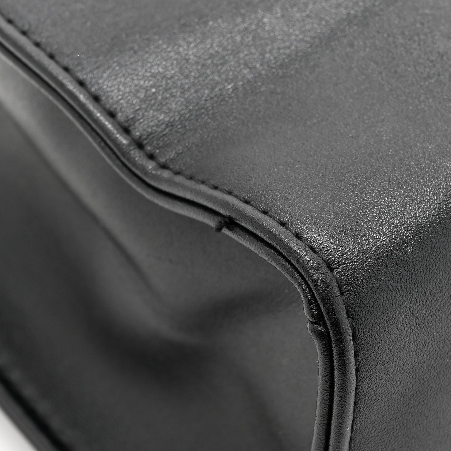 Vegan Leather Small Shopping Bag Black