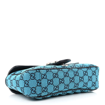Gucci Monogram Multicolor Matelasse Diagonal Small GG Marmont Shoulder Bag Light Blue 4 of 10